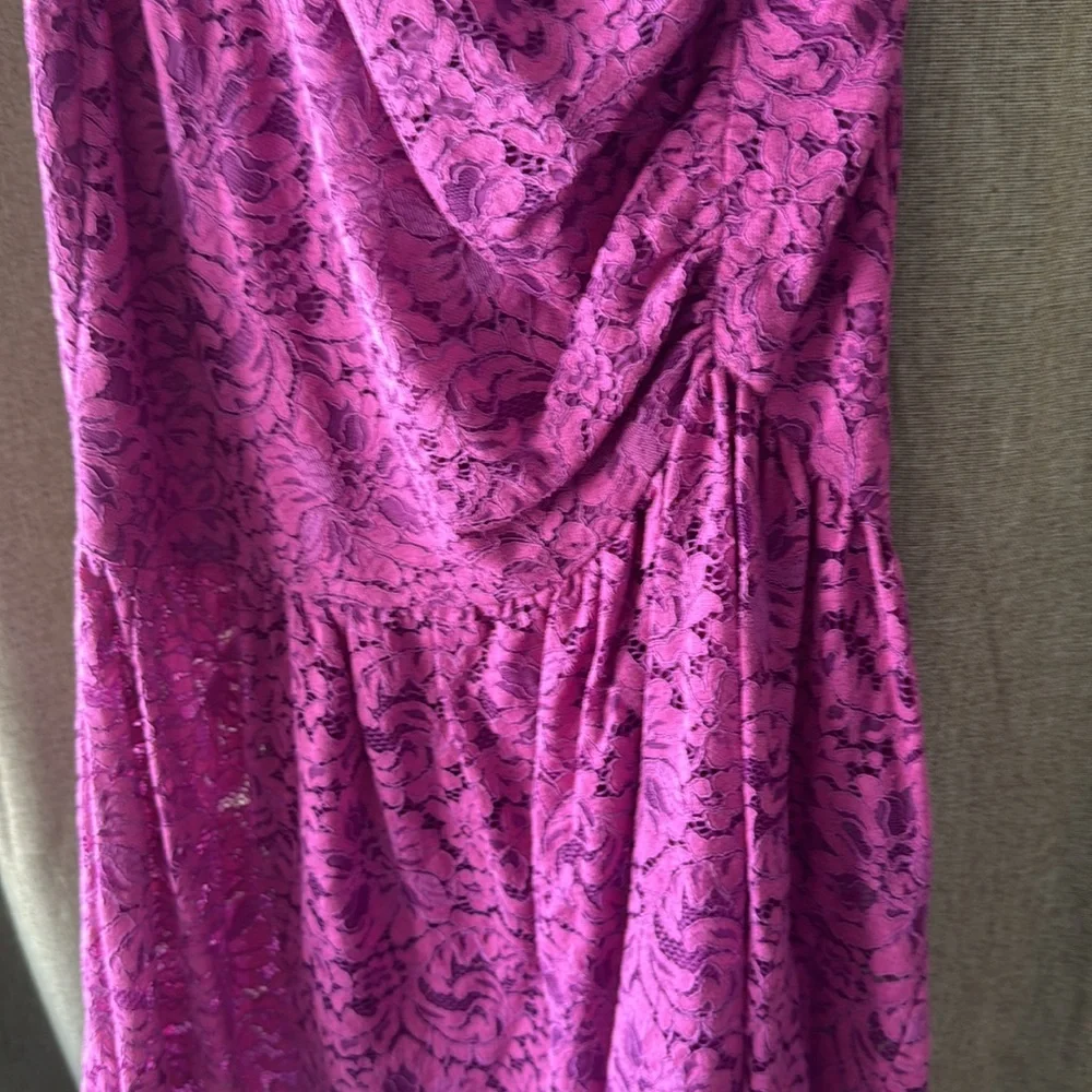 Saylor Stunning Fuschia Elegant Pink Lace Dress - Picture 3 of 11